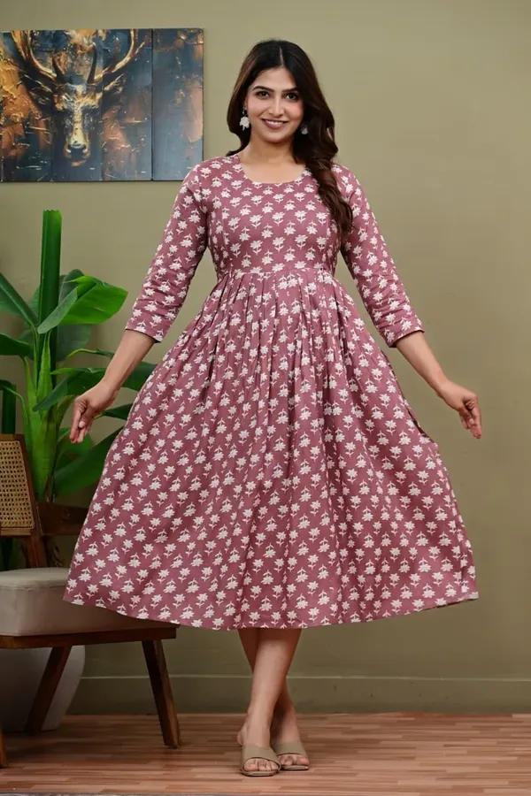WOMENS_COTTON_PRINTED_KURTI/MATERNITY_GOWN/Printed_Maxi_Dress/Printed_Midi_dress/Anarkali_kurties