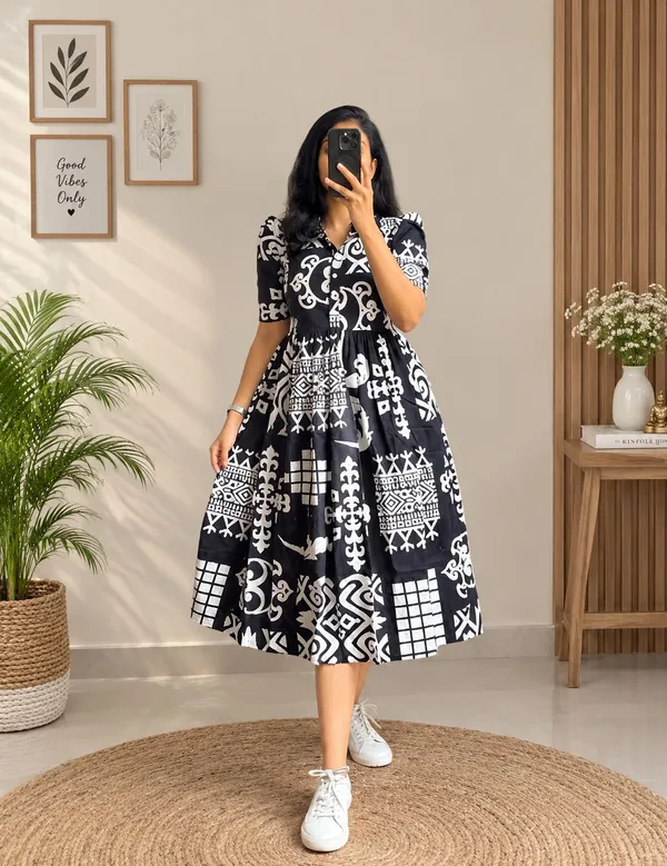 hbkart_Flared/A-line_Gown_(Dark_Blue,_White)