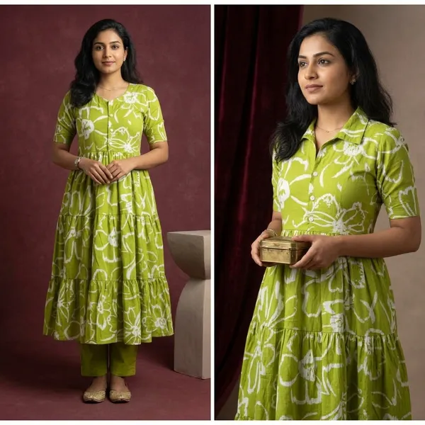 Hbkart_Women_Printed_Ethnic_Dress_(Green)