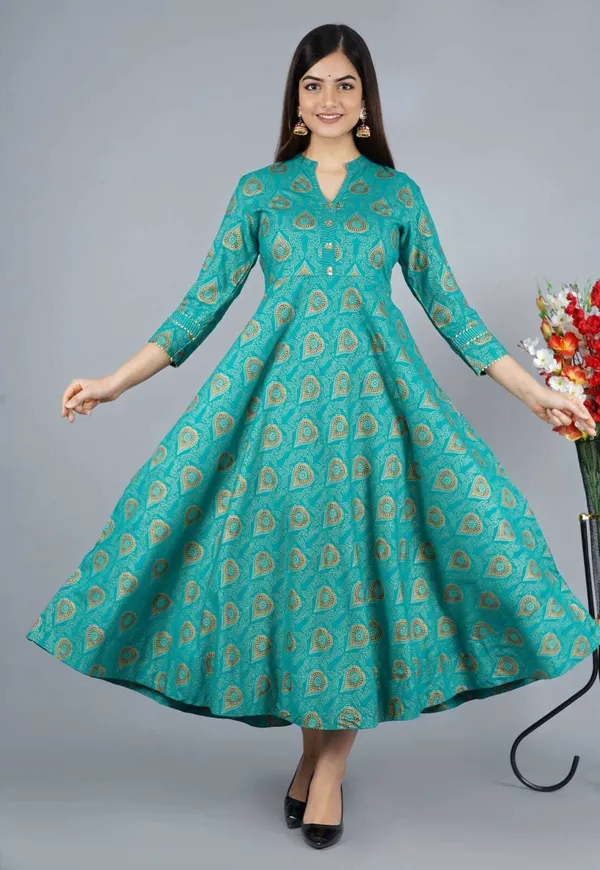 Hbkart_Women_Paisley,_Printed_Anarkali_Gown_(Green)