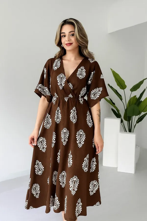 Hbkart_Women_Printed_Anarkali_Dress_(Brown)