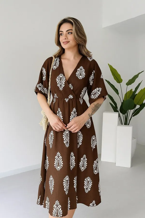 Hbkart_Women_Printed_Anarkali_Dress_(Brown)