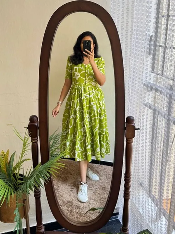 Hbkart_Women_Printed_Ethnic_Dress_(Green)