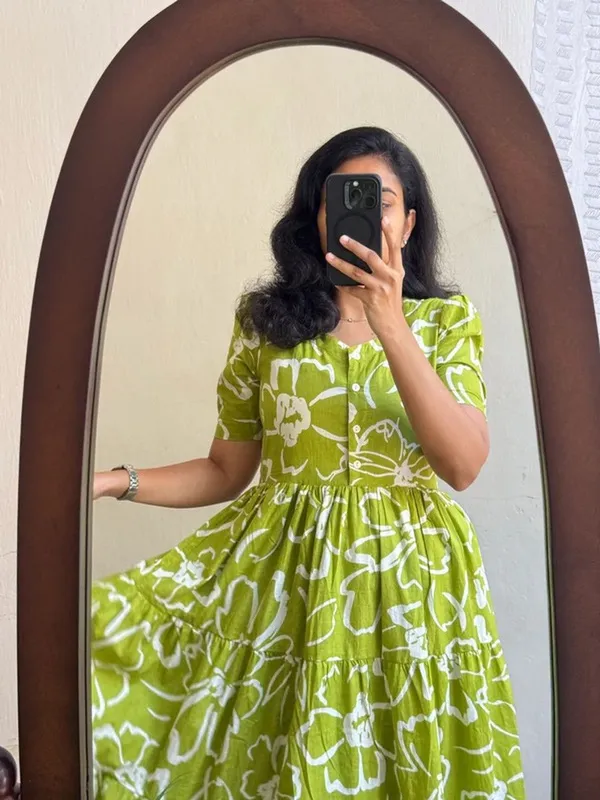 Hbkart_Women_Printed_Ethnic_Dress_(Green)