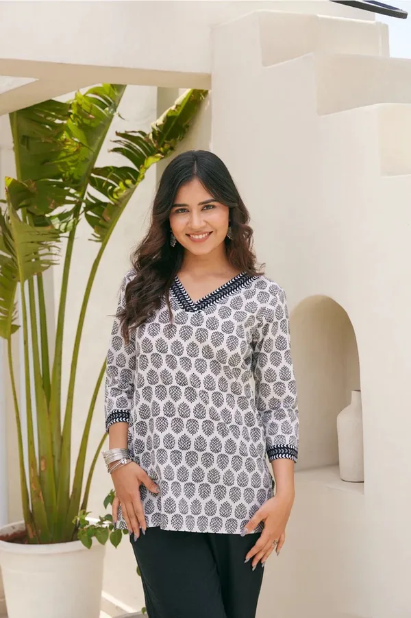 Hbkart_Casual_Printed_Women_Grey_Top