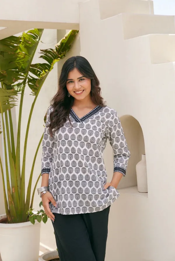 Hbkart_Casual_Printed_Women_Grey_Top