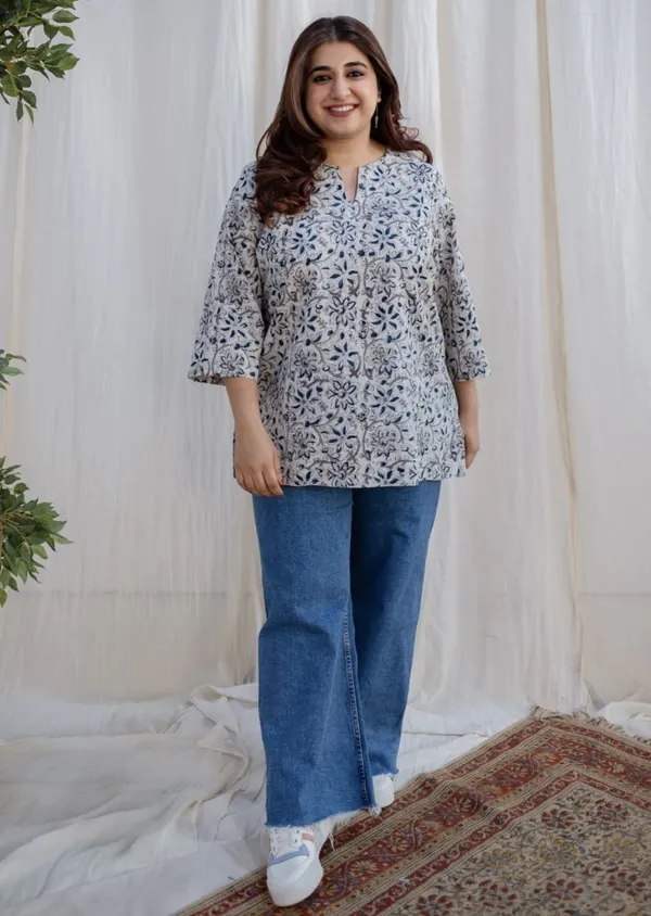 Hbkart_Casual_Printed_Women_White_Top