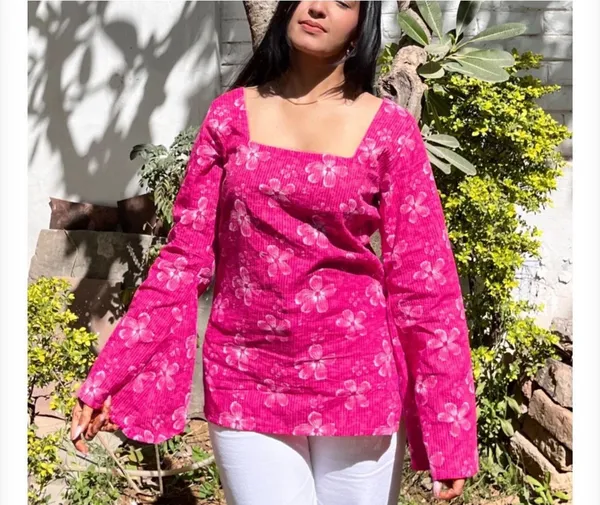 Hbkart_Casual_Floral_Print,_Printed_Women_Pink_Top