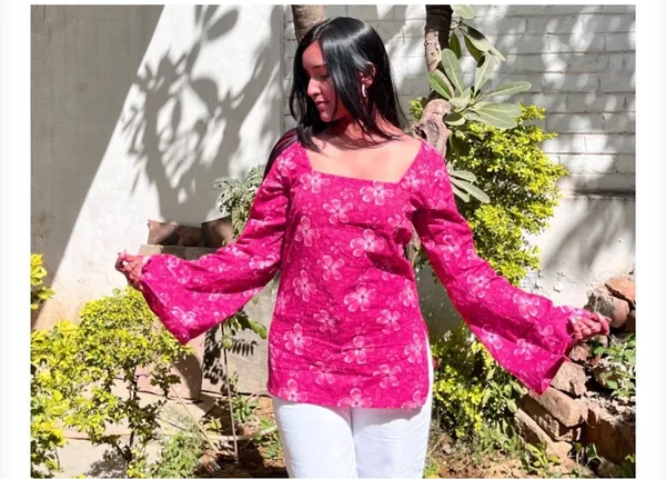 Hbkart_Casual_Floral_Print,_Printed_Women_Pink_Top
