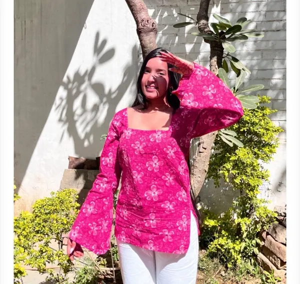 Hbkart_Casual_Floral_Print,_Printed_Women_Pink_Top