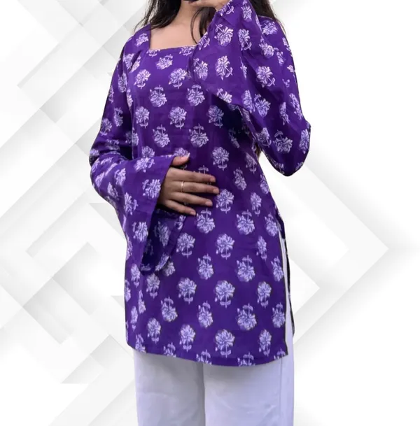 Hbkart_Casual_Printed,_Floral_Print_Women_Purple_Top