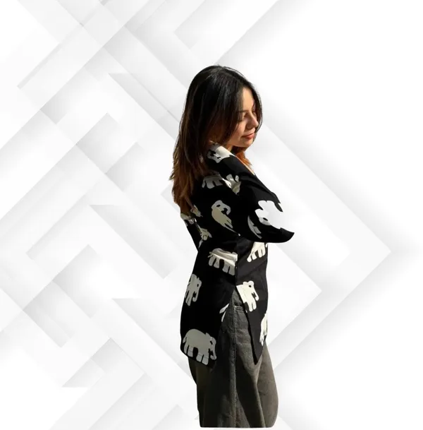 Hbkart_Casual_Printed,_Floral_Print_Women_Black_Top