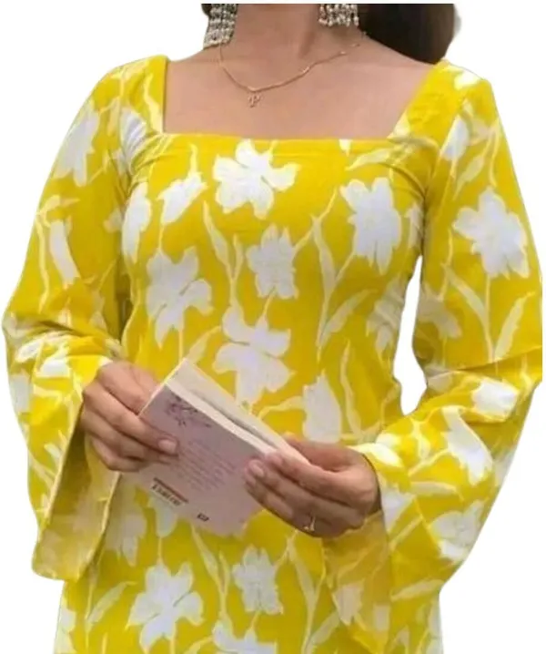 Hbkart_Casual_Printed,_Floral_Print_Women_Yellow_Top