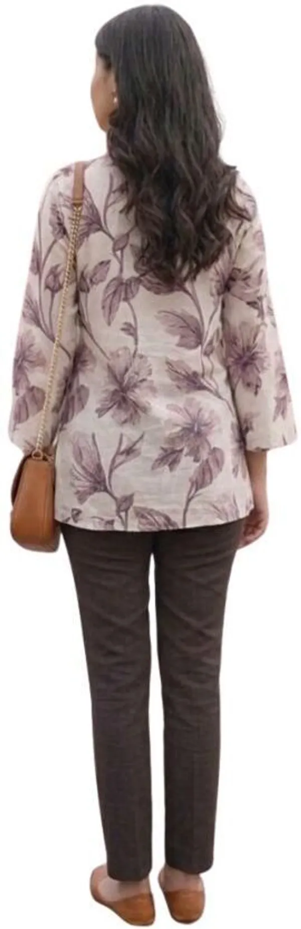 Hbkart_Casual_Floral_Print,_Printed_Women_White_Brown_Top