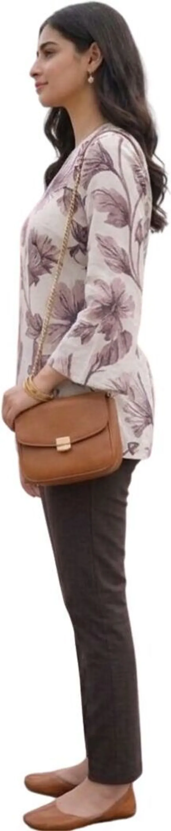 Hbkart_Casual_Floral_Print,_Printed_Women_White_Brown_Top