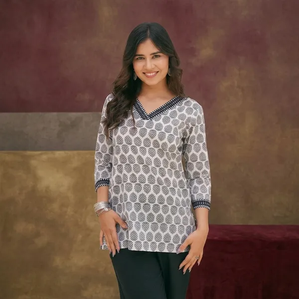 Hbkart_Casual_Printed_Women_Grey_Top