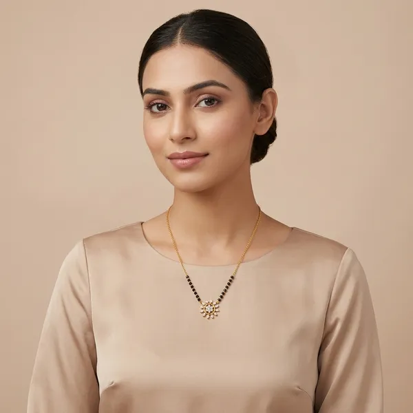 American_Diamond_Sun_Floral_Pendant_Mangalsutra