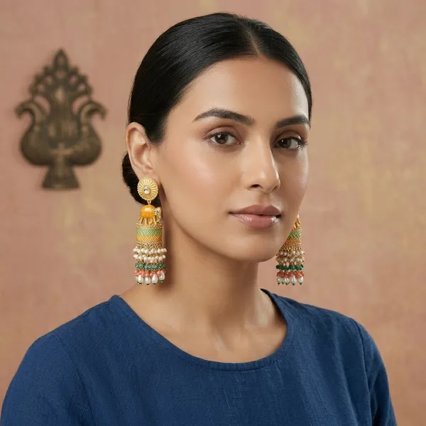 Multicolor_Alloy_Meenakari_Elephant_Design_Earrings_For_Women