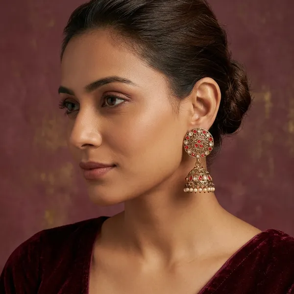 Red_And_Golden_Alloy_Kundan_Earrings_For_Women