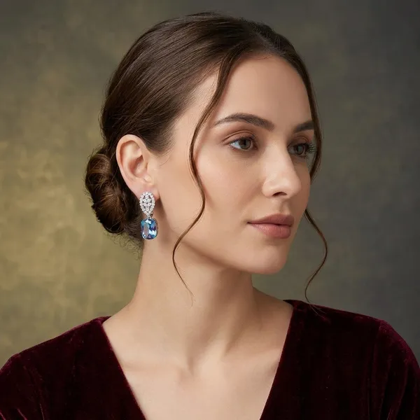 Green_And_Blue_Alloy_Swarovski_Crystal_Earrings_For_Women
