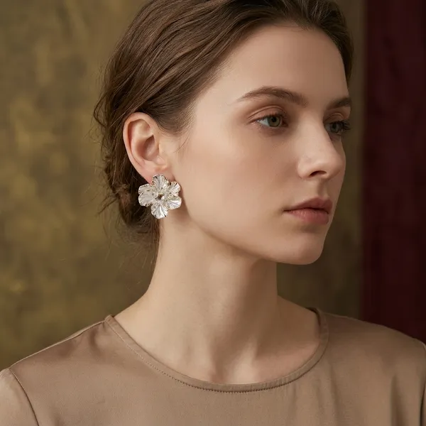 Silver_White_Gold_Alloy_Floral_Fancy_Stud_Earrings_For_Women