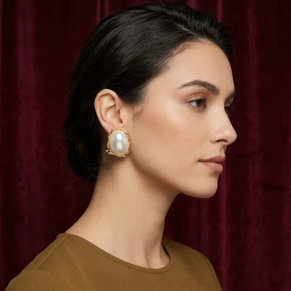 White_Gold_Plated_Alloy_White_Pearl_Stud_Earrings_For_Women