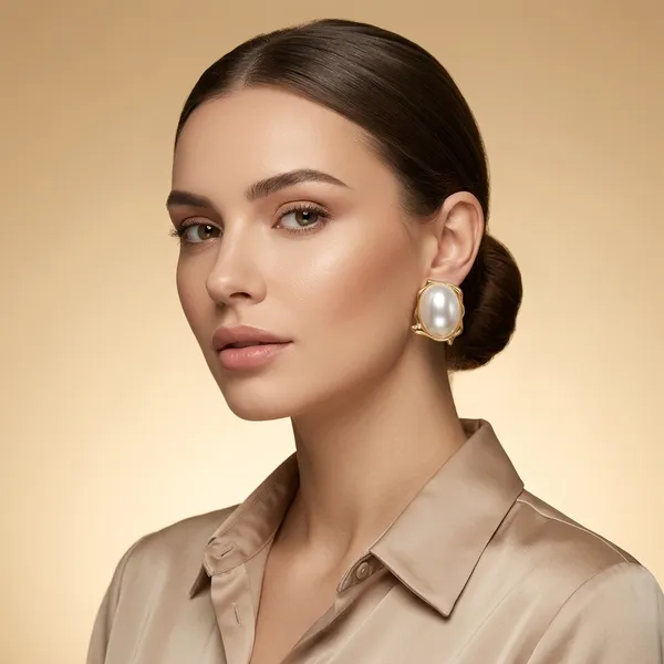 White_Gold_Plated_Alloy_White_Pearl_Stud_Earrings_For_Women
