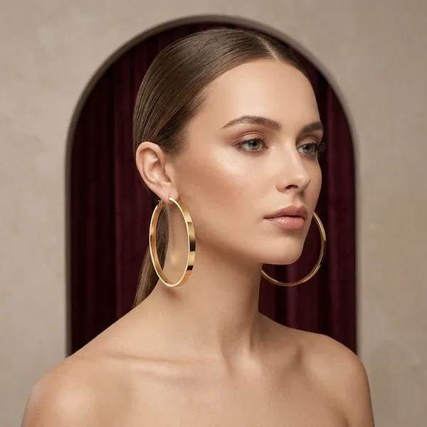 Gold_Silver_Plated_Alloy_Plain_Hoop_Earrings_For_Women