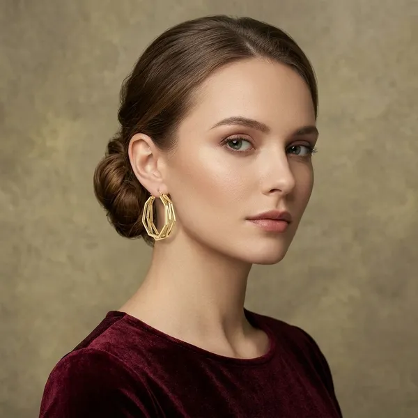 Gold_Plated_Alloy_Hexagon_Hoop_Earrings_For_Women