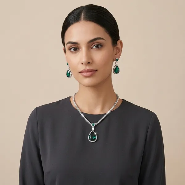Green_And_Silver_Alloy_Purple_Amethyst_Cz_Ad_Stone_Necklace_Set_For_Women