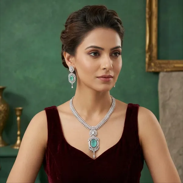 Silver_Alloy_Cz_American_Diamond_Studded_Necklace_Set_For_Women