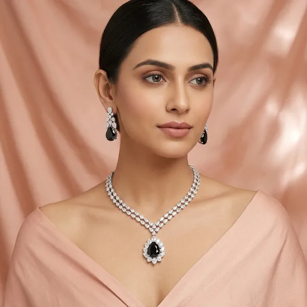 Silver_Alloy_Necklace_Set_For_Women