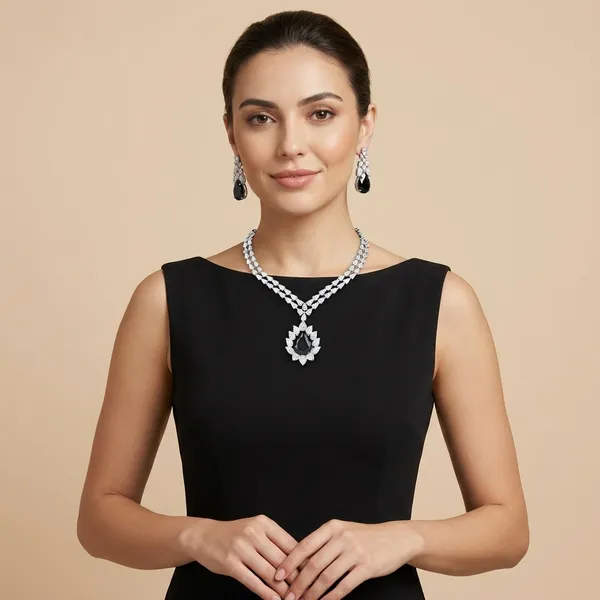 Silver_Alloy_Necklace_Set_For_Women