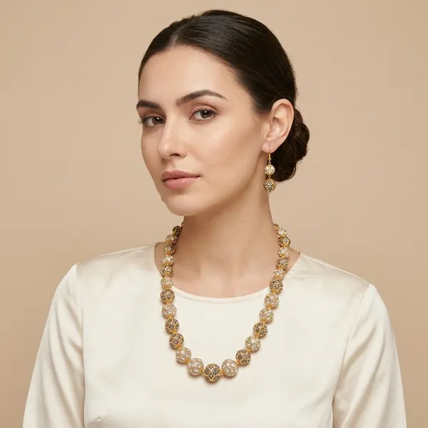 Golden_And_White_Alloy_Ad_Stone_Balla_Mala_Necklace_Pendant_Earrings_Set_For_Women