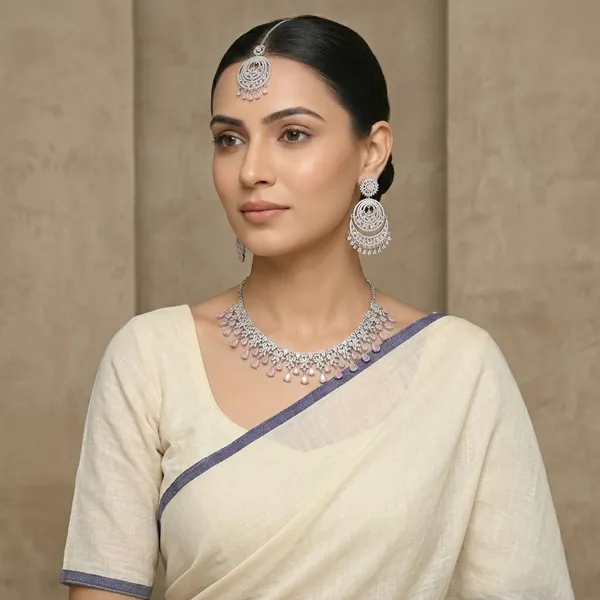 Silver_Alloy_Cz_American_Diamond_Necklace_Set_With_Earrings_Maangtika_For_Women