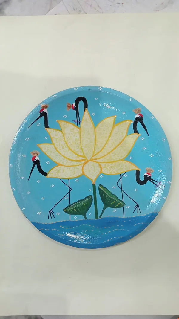 Lotus_|_Handcrafted_|_Wall_Decor_Plate_|_12".