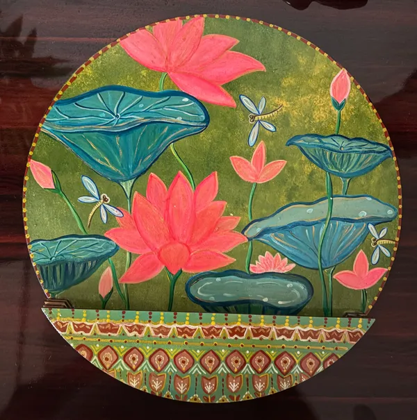 Bookl_Holder_(Lotus)_|_Handcrafted_|_Wall_Decor_Plate_|_12".