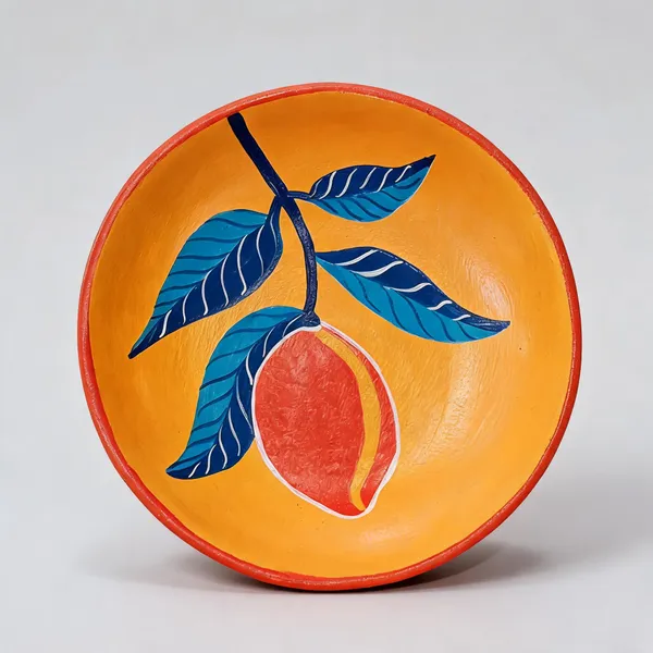 Lemon_Flower_|_Handcrafted_|_Wall_Decor_Plate_|_6".