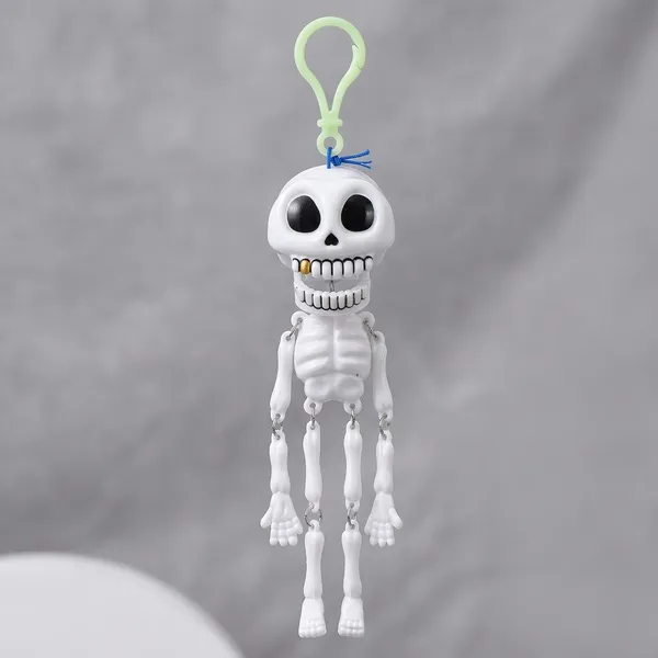 White_Plastic_Articulated_Skeleton_Novelty_Keychain_-_Pack_of_2