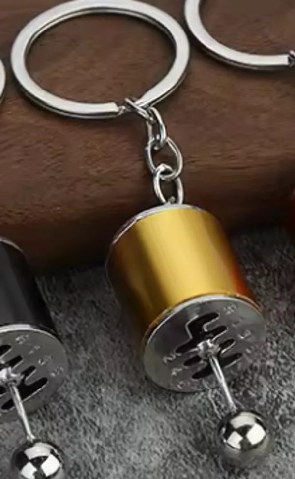 Gold_Silver_Metal_Barbell_Miniature_Keychain