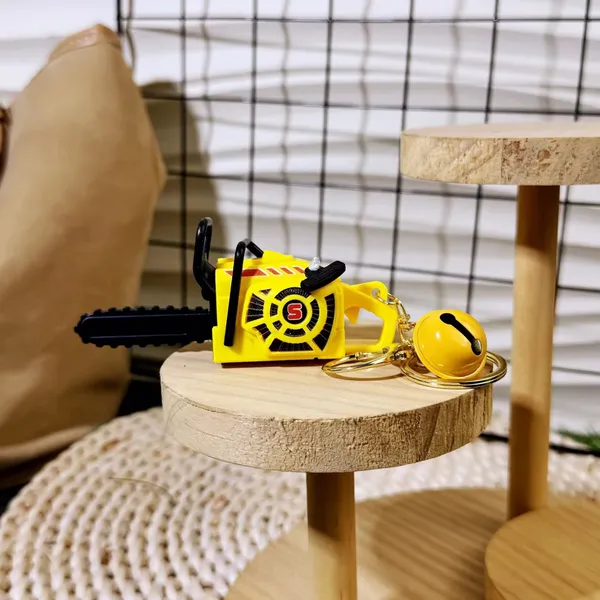 Yellow_Miniature_Excavator_With_Helmet_Charm_Keychain