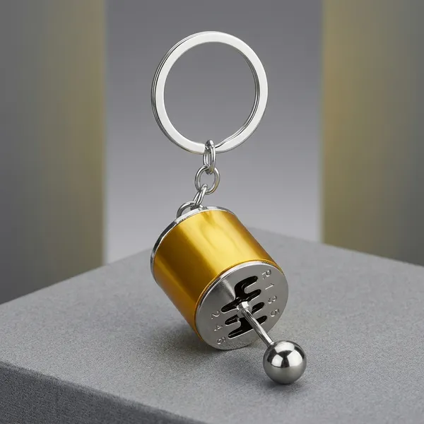 Gold_Silver_Metal_Barbell_Miniature_Keychain