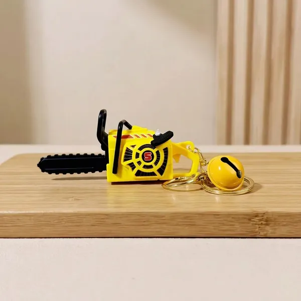 Yellow_Miniature_Excavator_With_Helmet_Charm_Keychain
