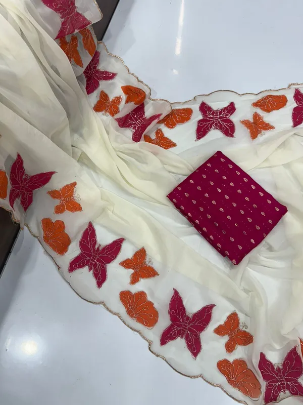 RUHU_CREATION_Embroidered_Bollywood_Viscose_Rayon_Saree_(White)