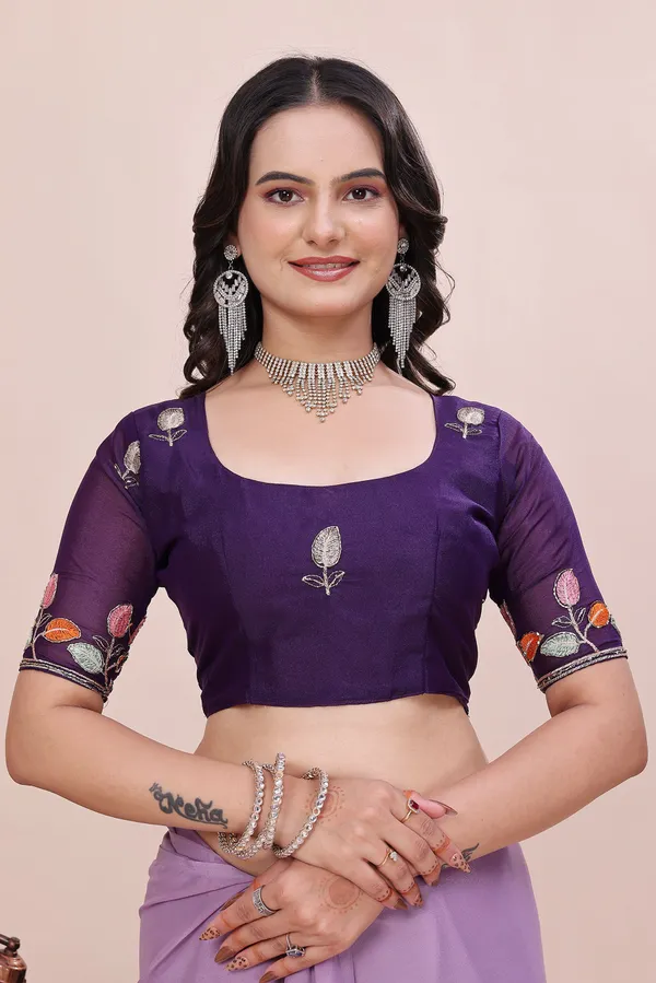 RUHU_CREATION_Embroidered_Bollywood_Chiffon_Saree_(Purple)