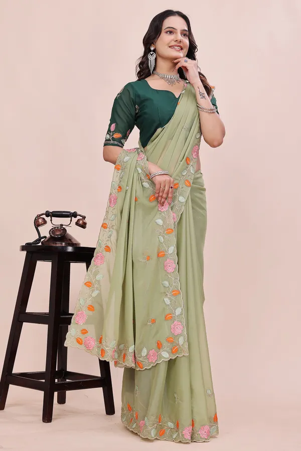 RUHU_CREATION_Embroidered_Bollywood_Chiffon_Saree_(Multicolor)