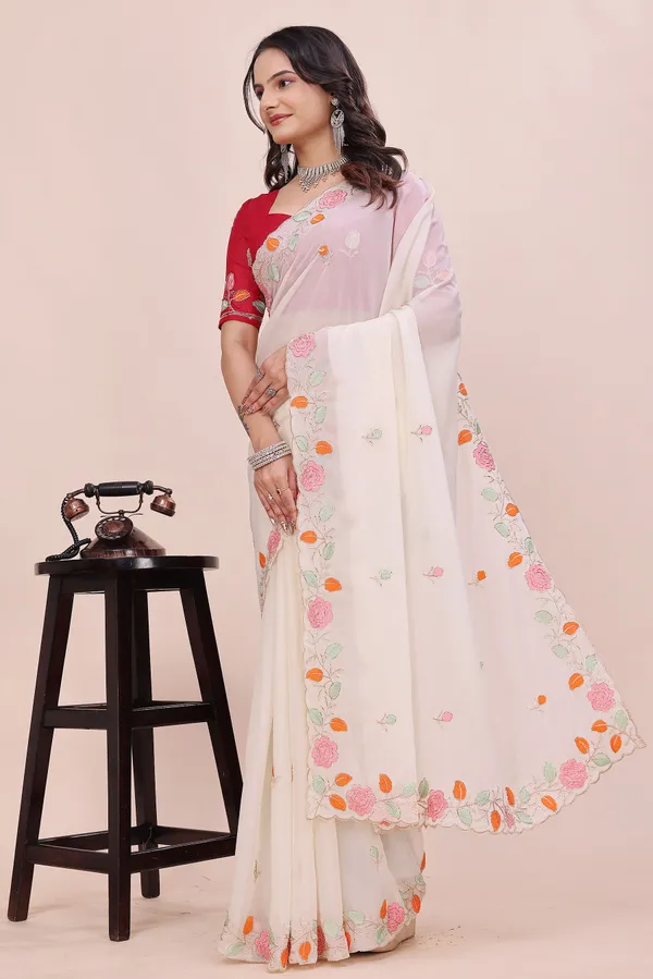 RUHU_CREATION_Embroidered_Bollywood_Chiffon_Saree_(White)