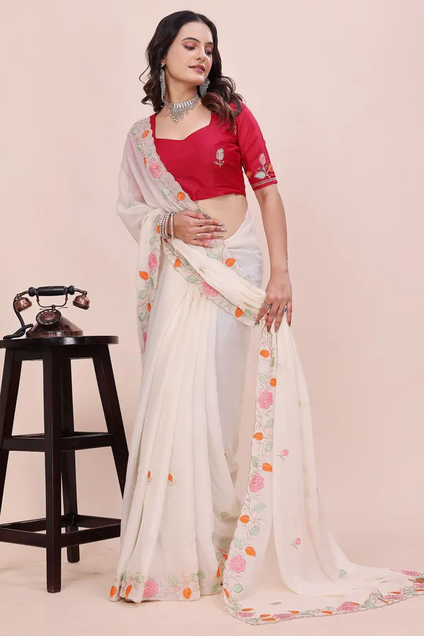 RUHU_CREATION_Embroidered_Bollywood_Chiffon_Saree_(White)