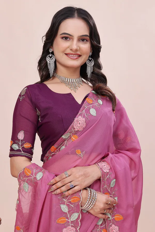 RUHU_CREATION_Embroidered_Bollywood_Chiffon_Saree_(Pink)