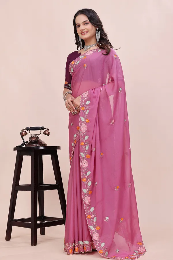 RUHU_CREATION_Embroidered_Bollywood_Chiffon_Saree_(Pink)
